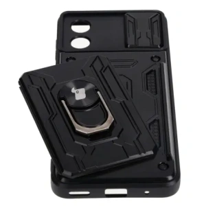 Hurtownia GSM - Bizon Case Camshield Card Slot Ring Motorola Moto E13 5G negru - BIZ484 - {ean13} - Hurt