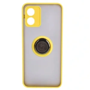 Hurtownia GSM - Caz hibrid Bizon Ring Motorola Moto E13 fumuriu cu un cadru galben - BIZ485 - {ean13} - Hurt