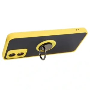 Hurtownia GSM - Caz hibrid Bizon Ring Motorola Moto E13 fumuriu cu un cadru galben - BIZ485 - {ean13} - Hurt