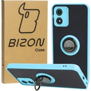 Hurtownia GSM - Bizon Case Hybrid Ring Motorola Moto E13 fumuriu cu un cadru bleu deschis - BIZ486 - {ean13} - Hurt