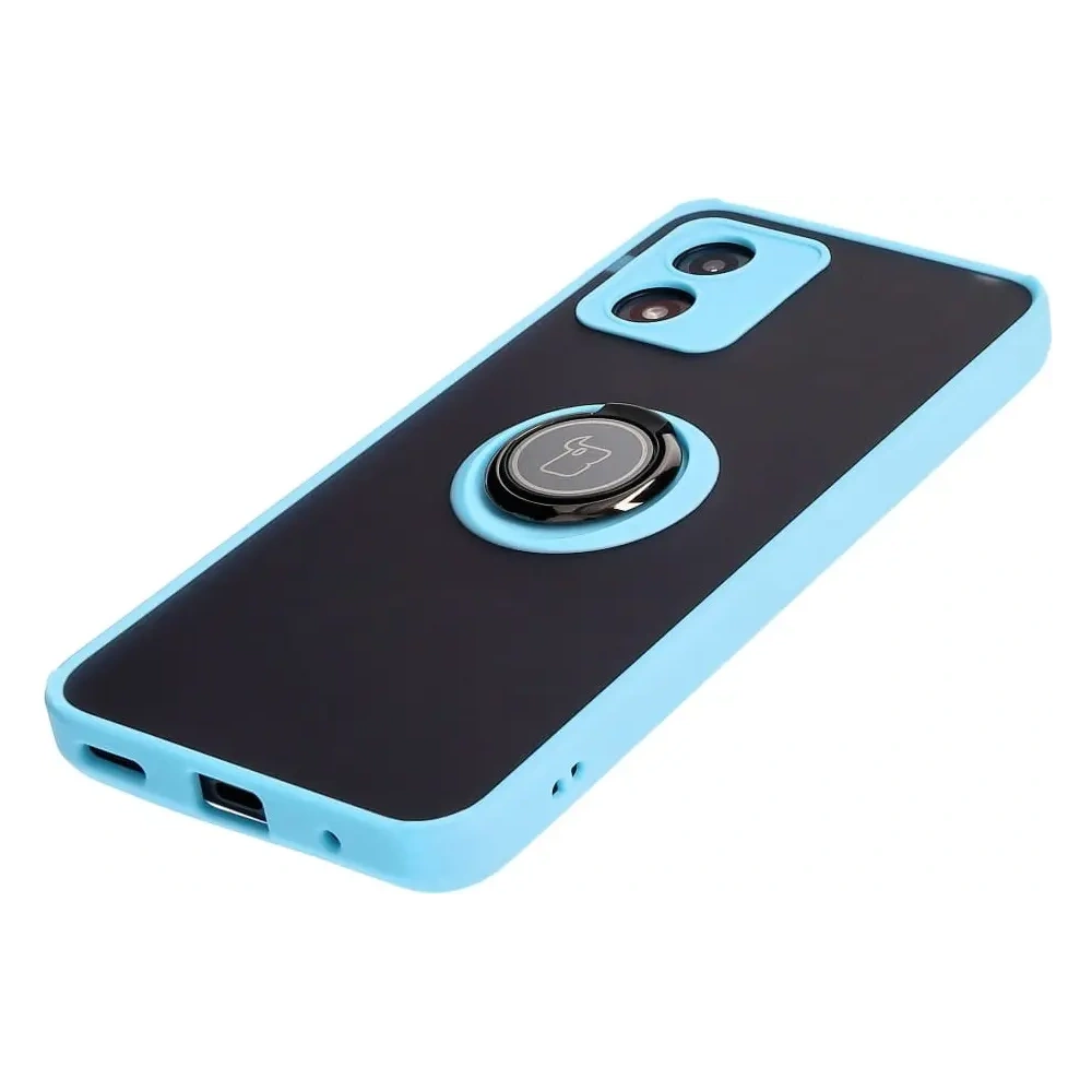 Hurtownia GSM - Bizon Case Hybrid Ring Motorola Moto E13 fumuriu cu un cadru bleu deschis - BIZ486 - {ean13} - Hurt