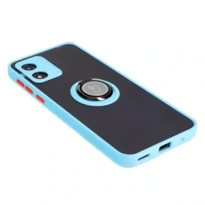 Hurtownia GSM - Bizon Case Hybrid Ring Motorola Moto E13 fumuriu cu un cadru bleu deschis - BIZ486 - {ean13} - Hurt