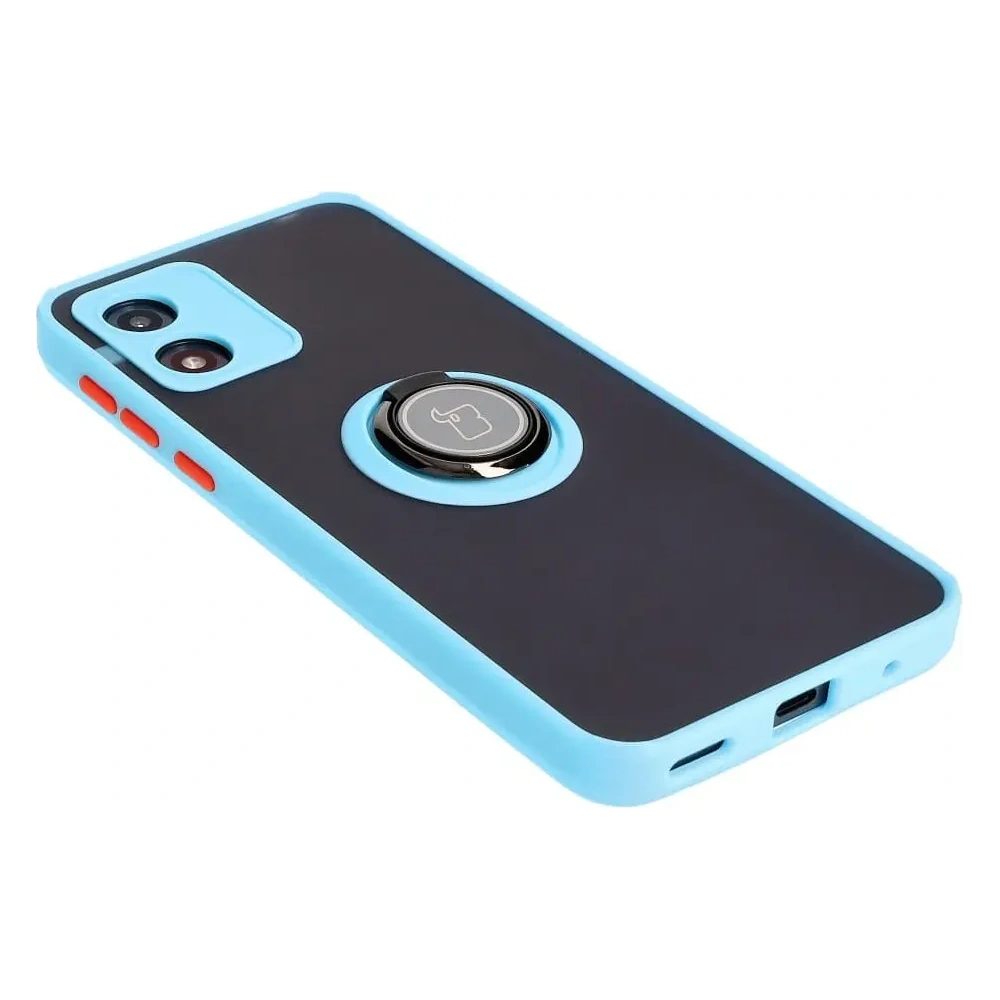 Hurtownia GSM - Bizon Case Hybrid Ring Motorola Moto E13 fumuriu cu un cadru bleu deschis - BIZ486 - {ean13} - Hurt