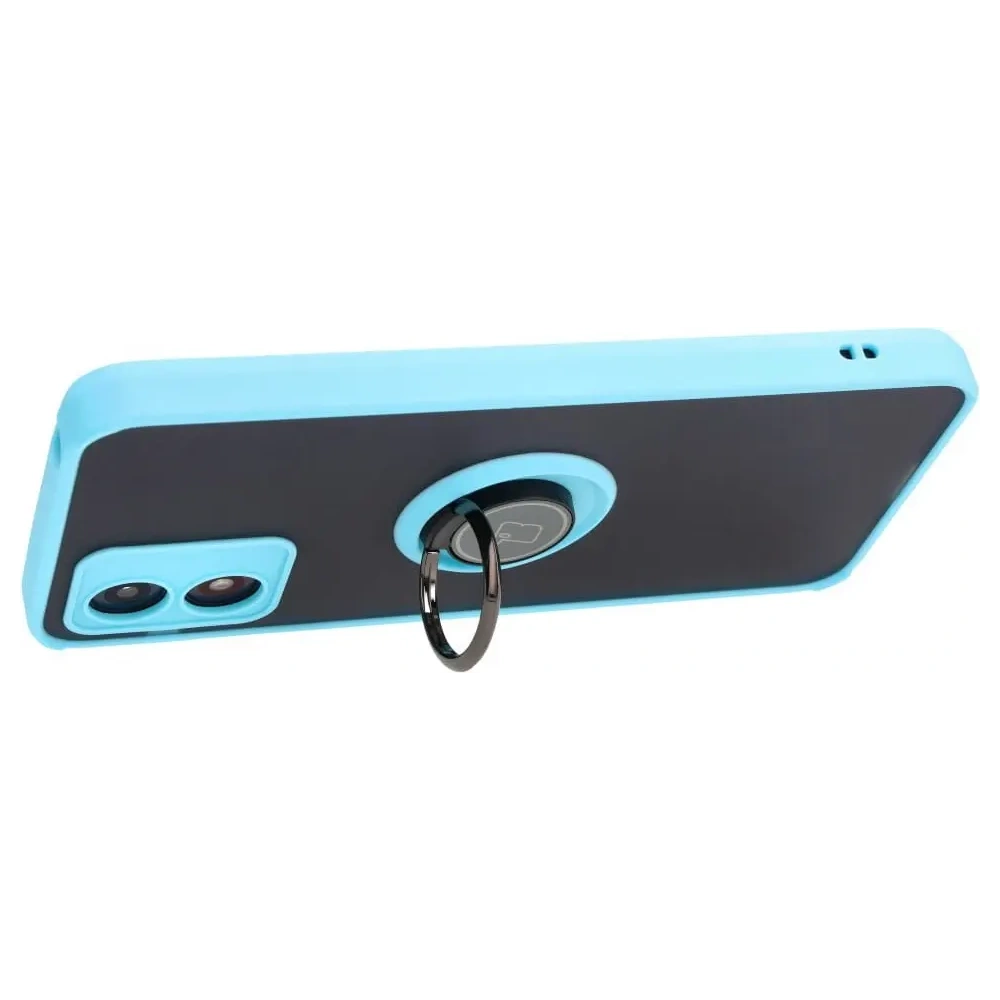 Hurtownia GSM - Bizon Case Hybrid Ring Motorola Moto E13 fumuriu cu un cadru bleu deschis - BIZ486 - {ean13} - Hurt