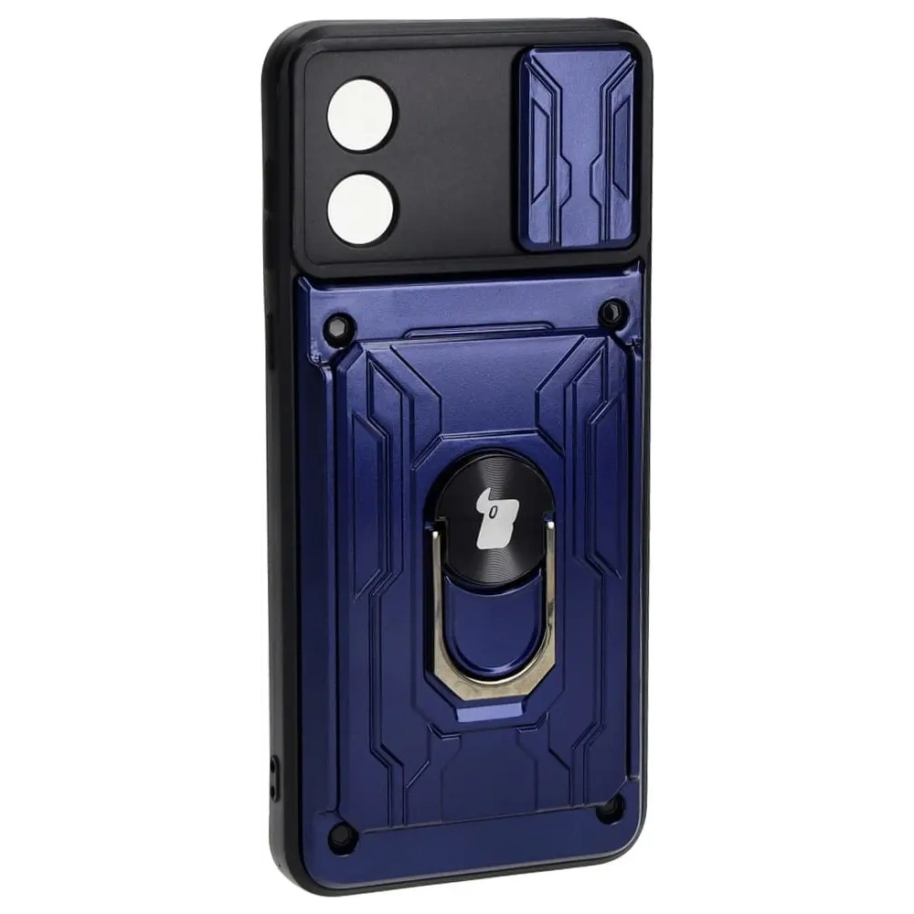 Hurtownia GSM - Caz Bizon Camshield cu slot pentru card Ring Motorola Moto E13 5G albastru închis - BIZ487 - {ean13} - Hurt