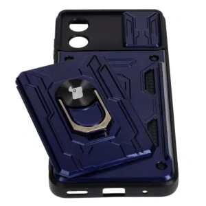 Hurtownia GSM - Caz Bizon Camshield cu slot pentru card Ring Motorola Moto E13 5G albastru închis - BIZ487 - {ean13} - Hurt