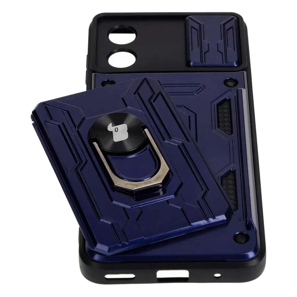 Hurtownia GSM - Caz Bizon Camshield cu slot pentru card Ring Motorola Moto E13 5G albastru închis - BIZ487 - {ean13} - Hurt
