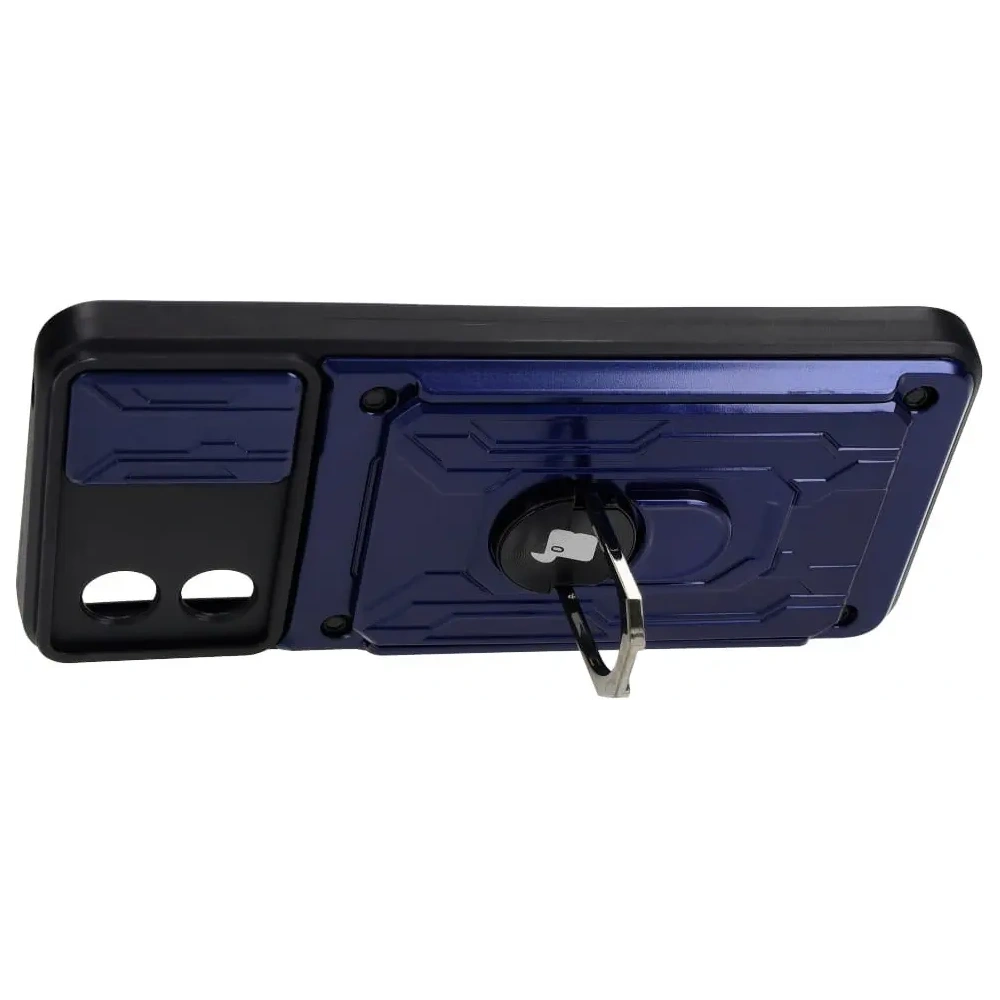 Hurtownia GSM - Caz Bizon Camshield cu slot pentru card Ring Motorola Moto E13 5G albastru închis - BIZ487 - {ean13} - Hurt