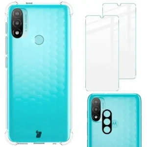 Hurtownia GSM - Etui + 2x szkło na ekran + obiektyw Bizon Case Clear Pack do Moto E20 przezroczyste - BIZ488 - {ean13} - Hurt