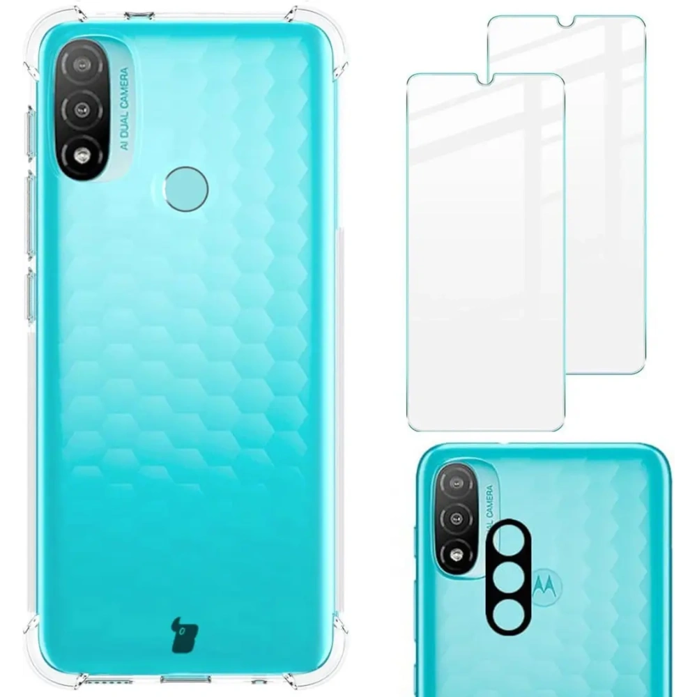 Wholesale Bizon Case Clear Pack case + 2x screen glass + lens glass Moto E20 clear - BIZ488 - {ean13} - Hurt