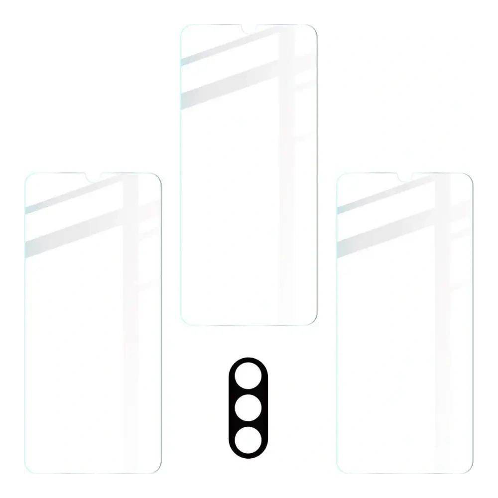 Hurtownia GSM - Bizon Glass Sticlă călită transparentă - 3 buc. + sticlă lentilă Moto E20 - BIZ489 - {ean13} - Hurt