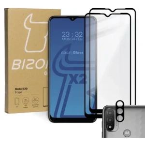 Hurtownia GSM - Tvrzené sklo Bizon Glass Edge - [2 PACK] + ochrana na objektiv Moto E20 - BIZ490 - {ean13} - Hurt