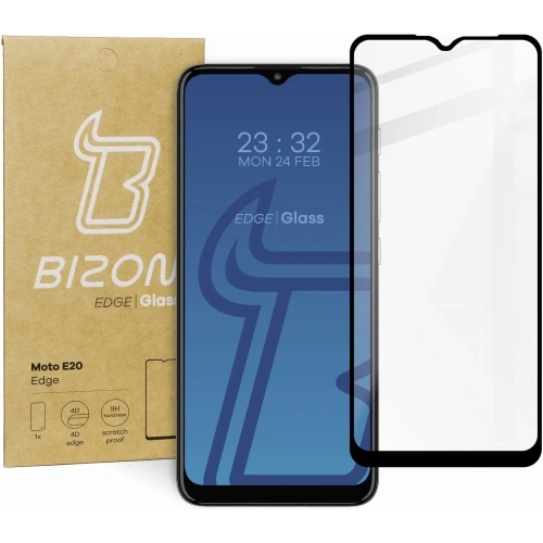 Szkło hartowane Bizon Glass Edge do Moto E20 czarne