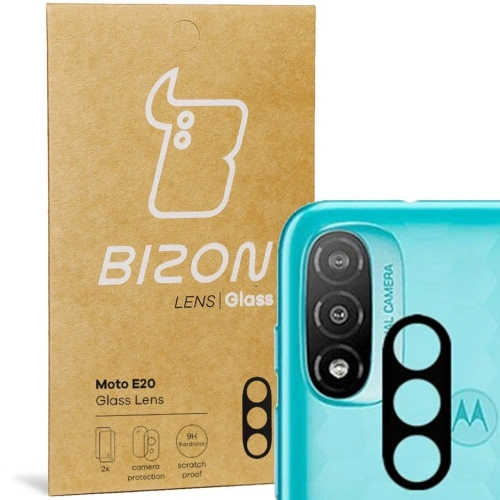 Szkło na aparat Bizon Glass Lens do Moto E20 [2 PACK]