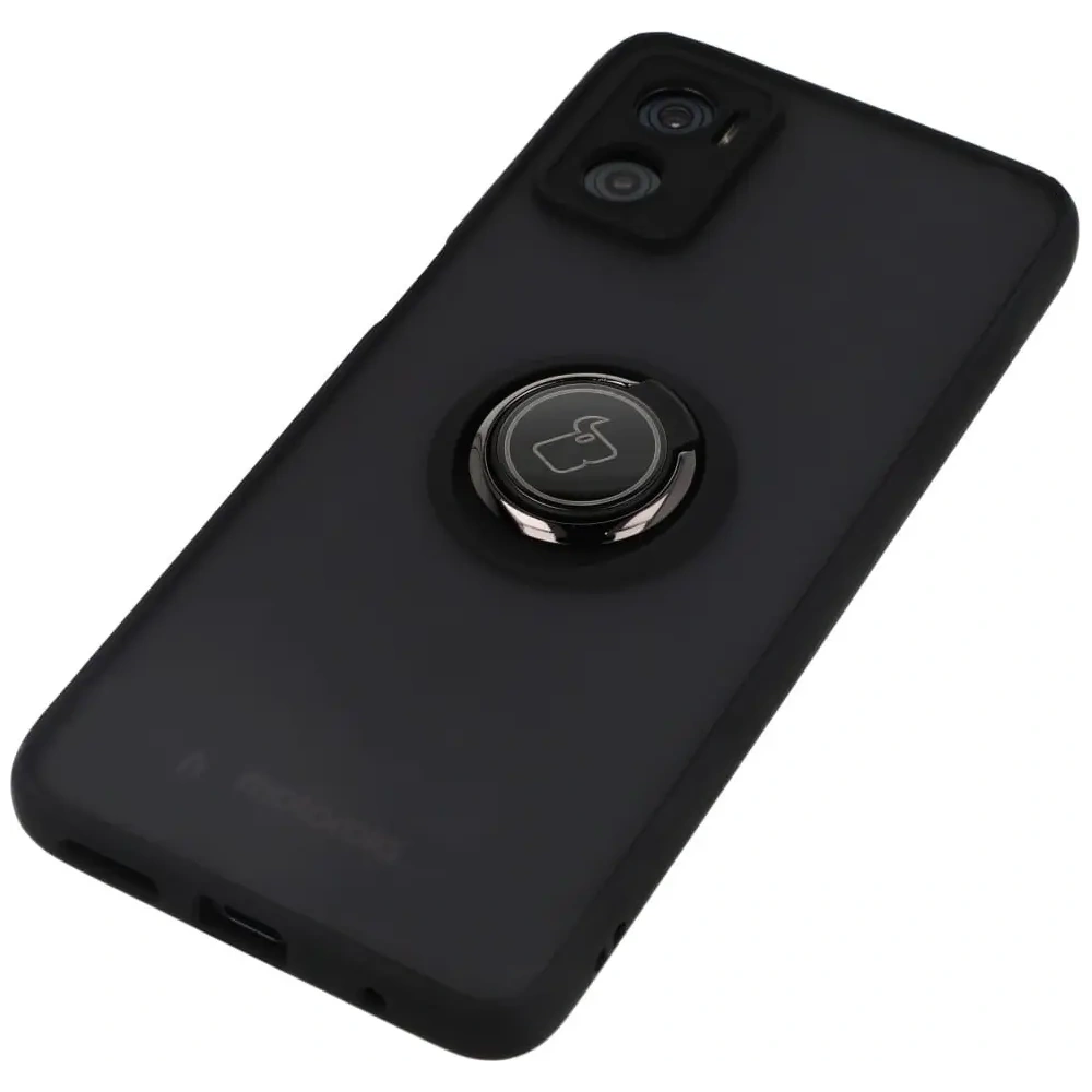 Hurtownia GSM - Bizon Case Hybrid Ring Motorola Moto E22 / E22i smoky cu un cadru negru - BIZ494 - {ean13} - Hurt