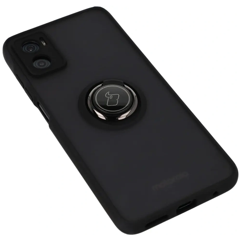 Hurtownia GSM - Bizon Case Hybrid Ring Motorola Moto E22 / E22i smoky cu un cadru negru - BIZ494 - {ean13} - Hurt
