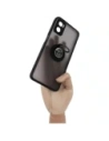 Hurtownia GSM - Bizon Case Hybrid Ring Motorola Moto E22 / E22i smoky cu un cadru negru - BIZ494 - {ean13} - Hurt