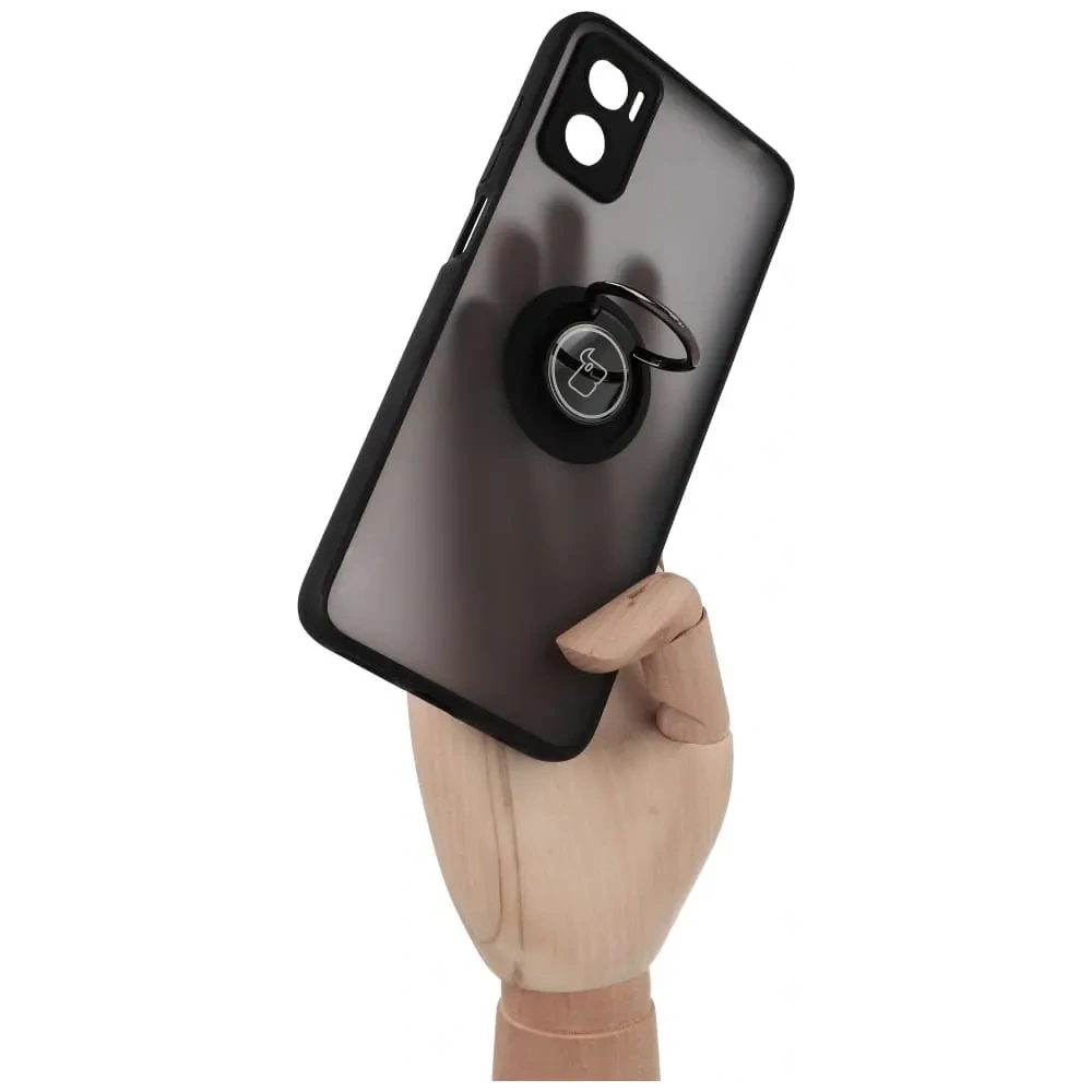 Hurtownia GSM - Bizon Case Hybrid Ring Motorola Moto E22 / E22i smoky cu un cadru negru - BIZ494 - {ean13} - Hurt
