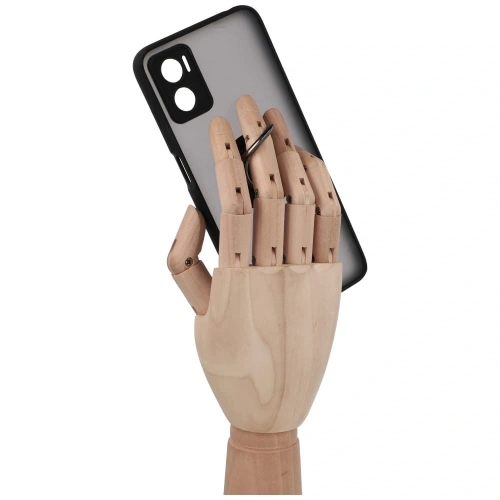 Etui z uchwytem na palec Bizon Case Hybrid Ring do Motorola Moto E22 / E22i przydymione z czarną ramką