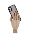 Hurtownia GSM - Bizon Case Hybrid Ring Motorola Moto E22 / E22i smoky cu un cadru negru - BIZ494 - {ean13} - Hurt