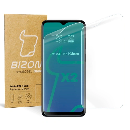 Folia hydrożelowa na ekran Bizon Glass Hydrogel do Motorola Moto E22 / E22i [2 PACK]