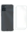 Caz Bizon Clear Pack + 2x folie de protecție pentru ecran Motorola Moto E22 / E22i transparentă
