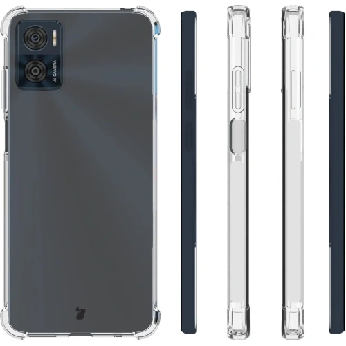 Etui + 2x folia Bizon Case Clear Pack do Motorola Moto E22 / E22i przezroczyste