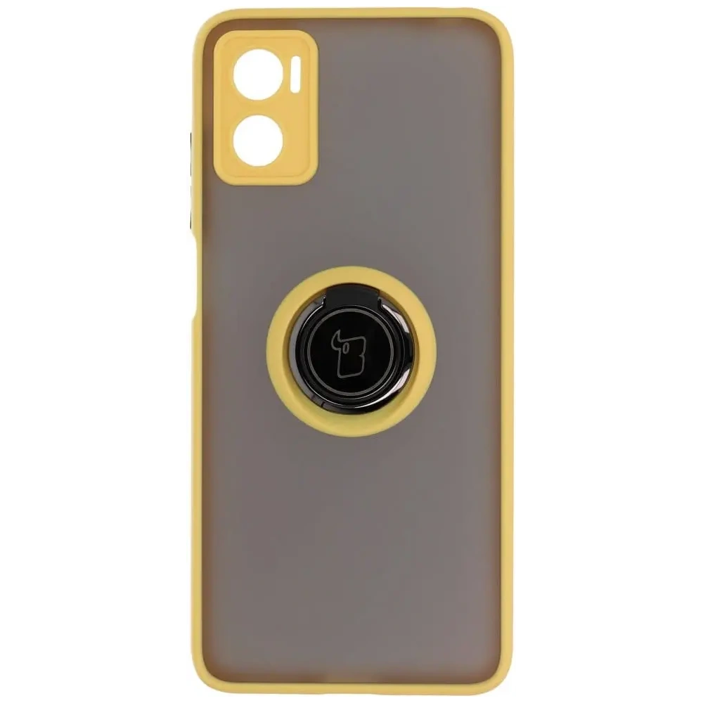 Hurtownia GSM - Etui s úchytem na prst Bizon Case Hybrid Ring pro Motorola Moto E22 / E22i kouřové se žlutým rámečkem - BIZ497 - {ean13} - Hurt