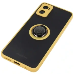 Hurtownia GSM - Bizon Case Hybrid Ring Motorola Moto E22 / E22i fumuriu cu un cadru galben - BIZ497 - {ean13} - Hurt