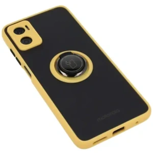 Hurtownia GSM - Bizon Case Hybrid Ring Motorola Moto E22 / E22i fumuriu cu un cadru galben - BIZ497 - {ean13} - Hurt
