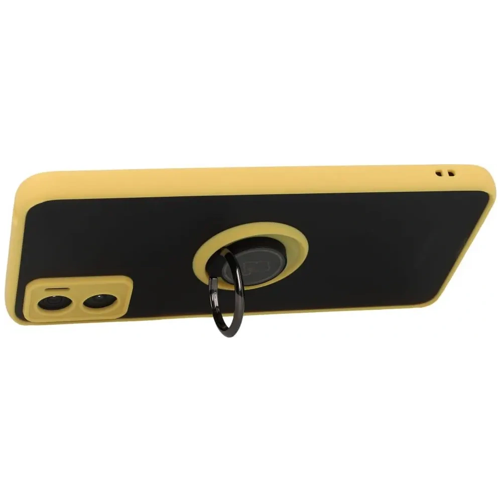 Hurtownia GSM - Etui s úchytem na prst Bizon Case Hybrid Ring pro Motorola Moto E22 / E22i kouřové se žlutým rámečkem - BIZ497 - {ean13} - Hurt