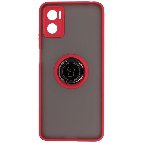 Etui z uchwytem na palec Bizon Case Hybrid Ring do Motorola Moto E22 / E22i przydymione z czerwoną ramką