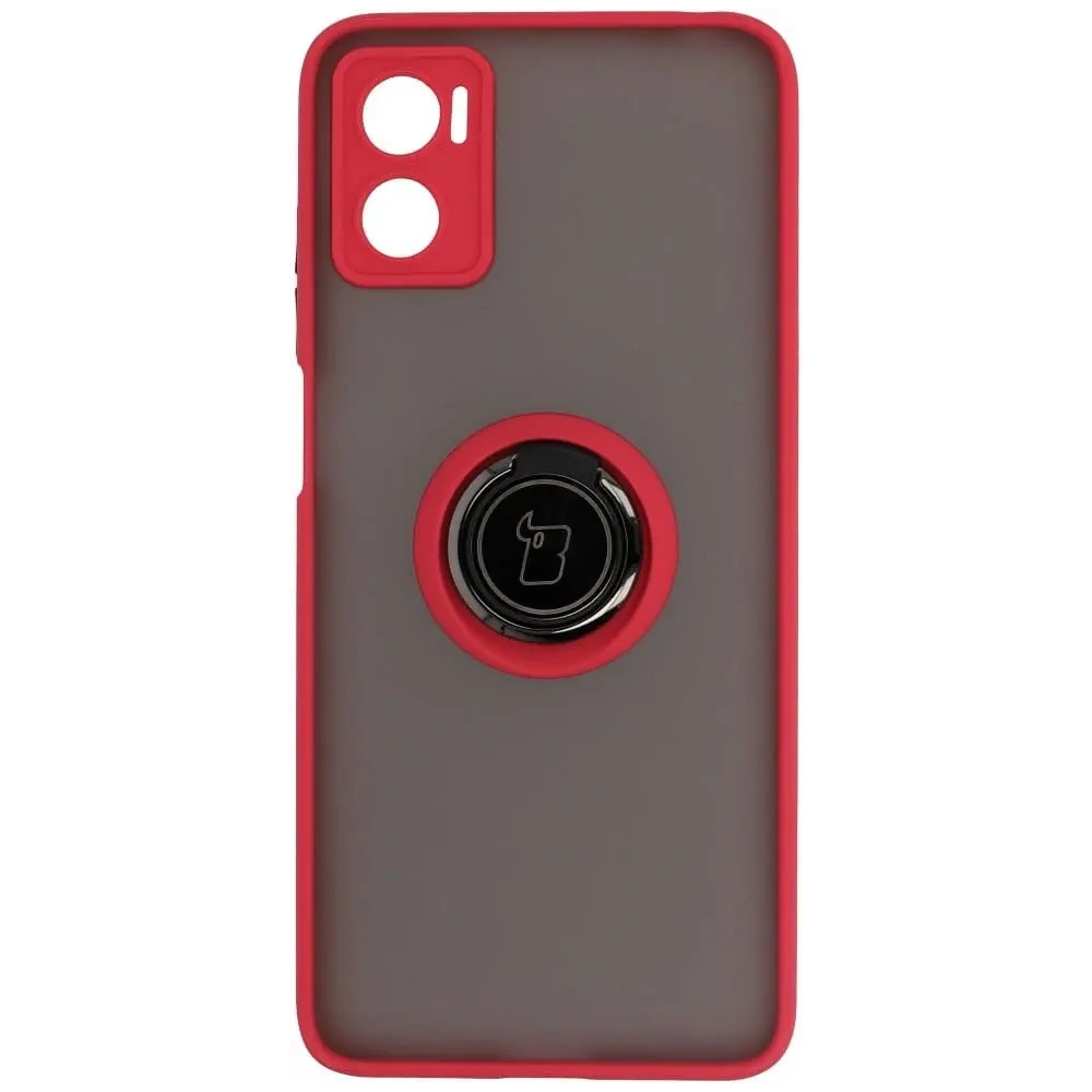 Hurtownia GSM - Etui s úchopem na prst Bizon Case Hybrid Ring pro Motorola Moto E22 / E22i kouřové s červeným rámem - BIZ498 - {ean13} - Hurt