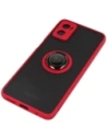 Hurtownia GSM - Etui s úchopem na prst Bizon Case Hybrid Ring pro Motorola Moto E22 / E22i kouřové s červeným rámem - BIZ498 - {ean13} - Hurt