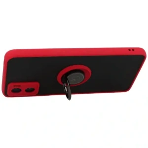 Hurtownia GSM - Bizon Case Hybrid Ring Motorola Moto E22 / E22i fumuriu cu un cadru roșu - BIZ498 - {ean13} - Hurt