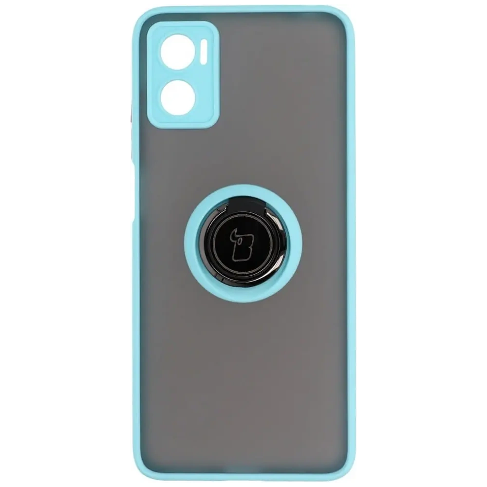 Hurtownia GSM - Etui s úchytem na palec Bizon Case Hybrid Ring pro Motorola Moto E22 / E22i kouřové s jasně modrým rámečkem - BIZ499 - {ean13} - Hurt