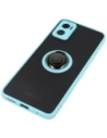 Hurtownia GSM - Etui s úchytem na palec Bizon Case Hybrid Ring pro Motorola Moto E22 / E22i kouřové s jasně modrým rámečkem - BIZ499 - {ean13} - Hurt
