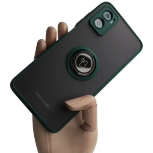 Wholesale Bizon Case Hybrid Ring Motorola Moto E22 / E22i smoky with a dark green frame - BIZ500 - {ean13} - Hurt