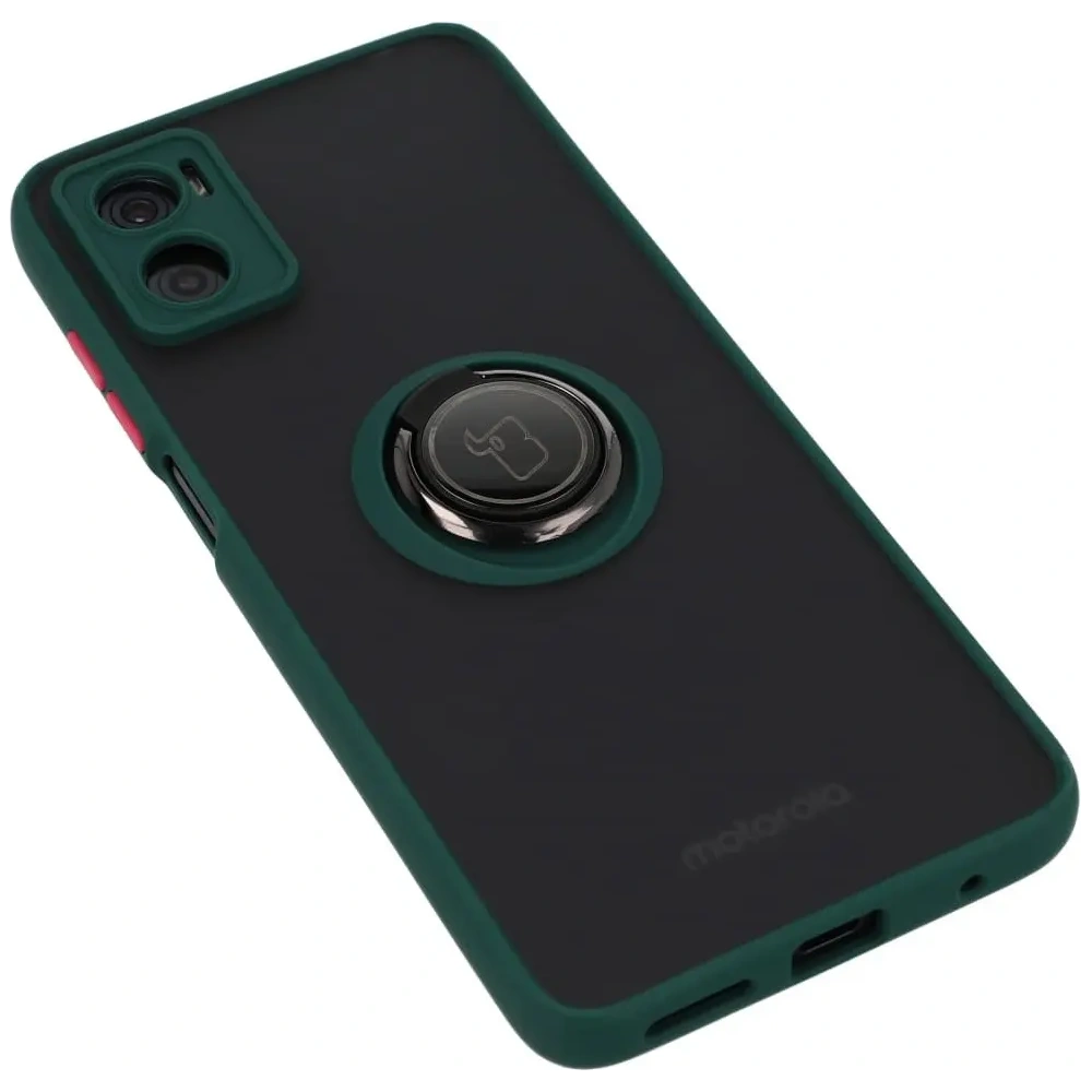 Hurtownia GSM - Bizon Case Hybrid Ring Motorola Moto E22 / E22i füstös sötétzöld kerettel - BIZ500 - {ean13} - Hurt
