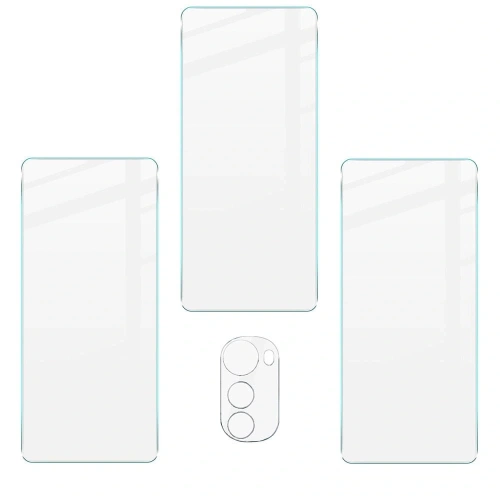 Szkło hartowane Bizon Glass Clear - 3 szt. + obiektyw Motorola Moto E32 / E32s