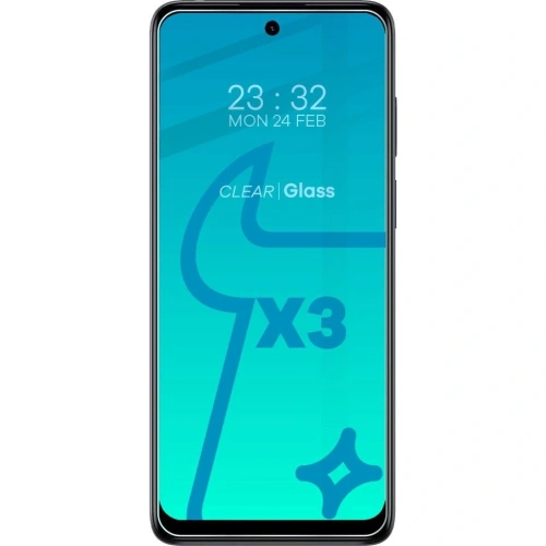 Szkło hartowane Bizon Glass Clear - 3 szt. + obiektyw Motorola Moto E32 / E32s