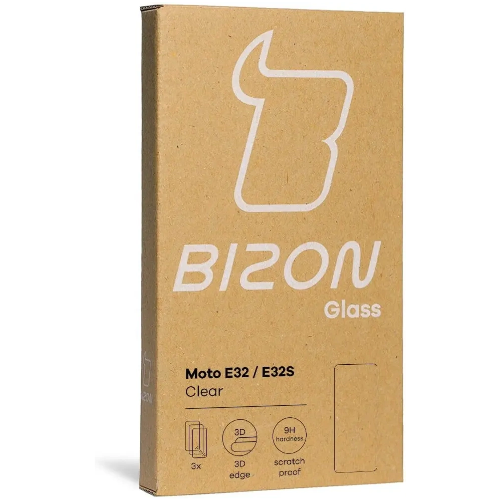 Hurtownia GSM - Bizon Glass Sticlă securizată transparentă - 3 buc. + sticlă lentilă Motorola Moto E32 / E32s - BIZ501 - {ean13} - Hurt
