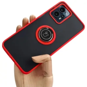 Hurtownia GSM - Bizon Case Hybrid Ring Motorola Moto G13 / G23 / G53 5G fumuriu cu un cadru roșu - BIZ515 - {ean13} - Hurt