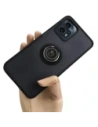 Etui s úchytem na prst Bizon Case Hybrid Ring pro Motorola Moto G13 / G23 / G53 5G kouřové s černým rámem