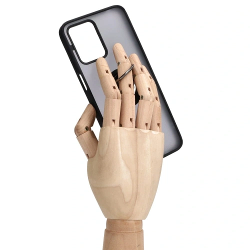 Etui z uchwytem na palec Bizon Case Hybrid Ring do Motorola Moto G13 / G23 / G53 5G przydymione z czarną ramką