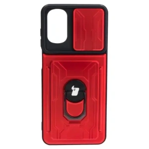 Hurtownia GSM - Etui Bizon Case Camshield Card Slot Ring do Moto G22 czerwone - BIZ517 - {ean13} - Hurt