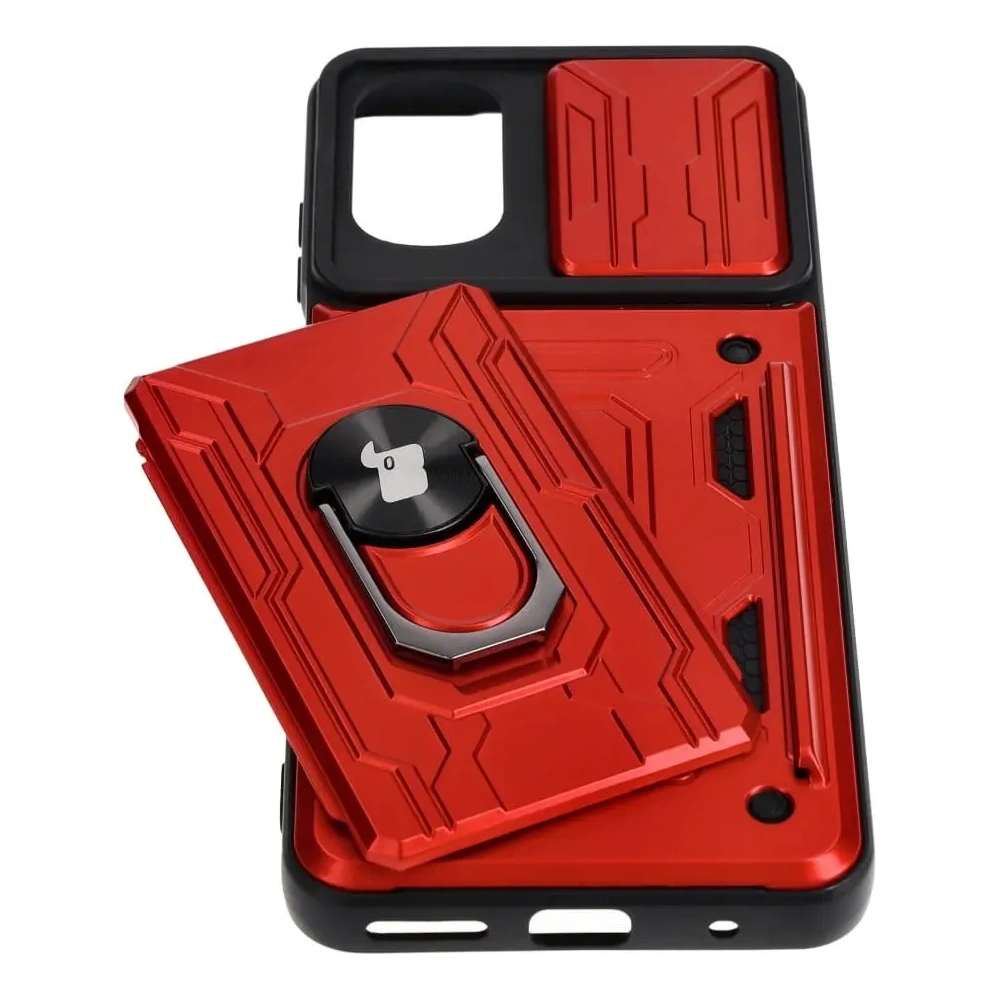 Hurtownia GSM - Bizon Case Camshield Kártyahely Gyűrű Moto G22 piros - BIZ517 - {ean13} - Hurt