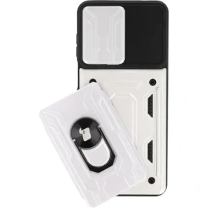 Hurtownia GSM - Etui Bizon Case Camshield Card Slot Ring do Moto G22 białe - BIZ518 - {ean13} - Hurt
