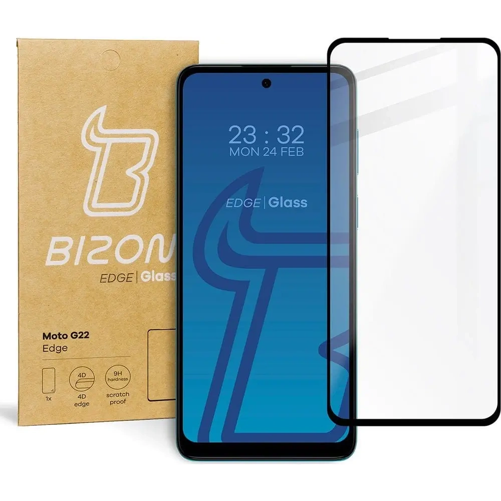 Hurtownia GSM - Szkło hartowane Bizon Glass Edge do Moto G22 czarne - BIZ520 - {ean13} - Hurt