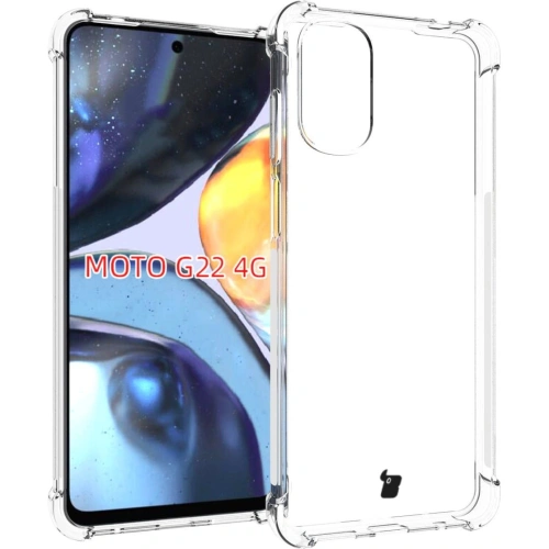 Etui + 2x szkło na ekran + obiektyw Bizon Case Clear Pack do Moto G22 przezroczyste